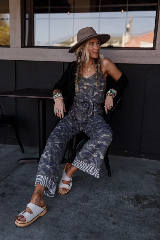 Cadet Camo Print Jumpsuit - Olive Camo Confident Women's High - fashion