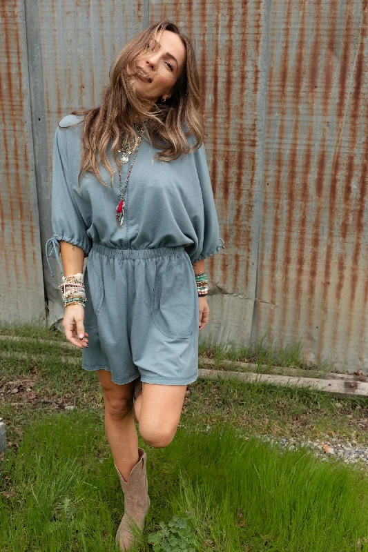 The Nest Carolina Comfy Romper - Gunmetal Streetwear Style for 