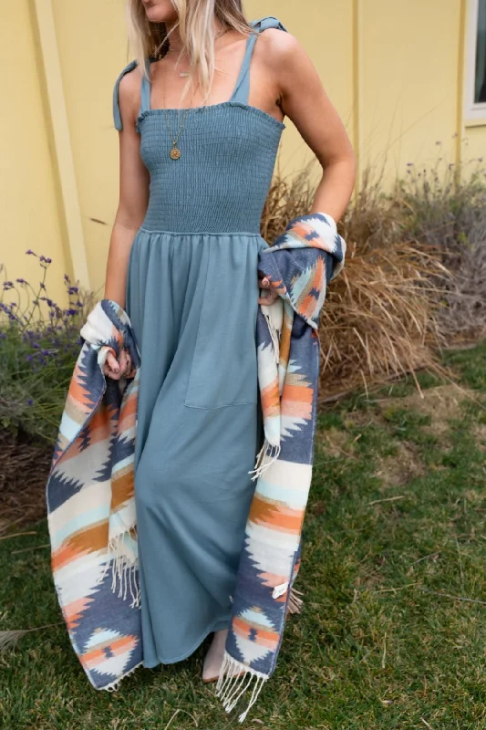 Daytripper Wide Leg Jumpsuit - Blue Gray Practical Women's Multi - 