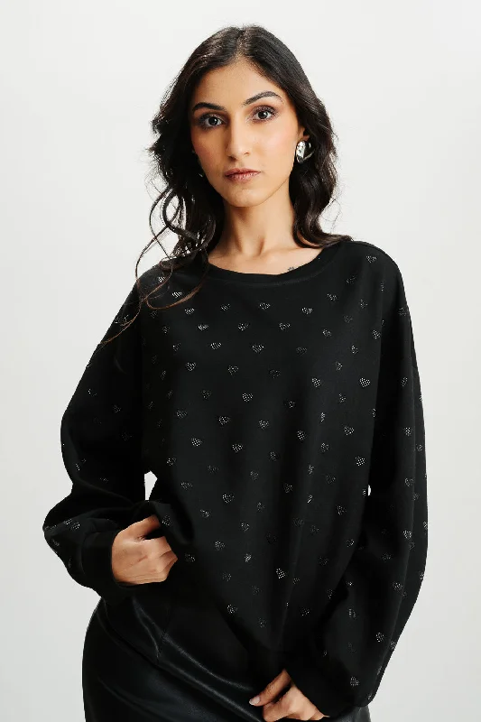 Devil Wears Cupid Black Sweatshirt European