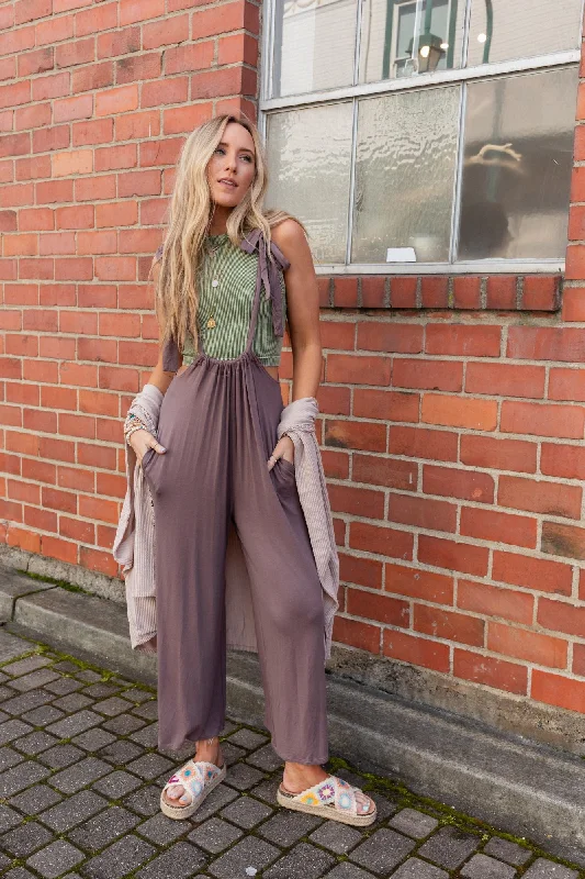 The Nest Forever Relaxed Gathered Jumpsuit - Mocha Refined Women's Hand - crafted