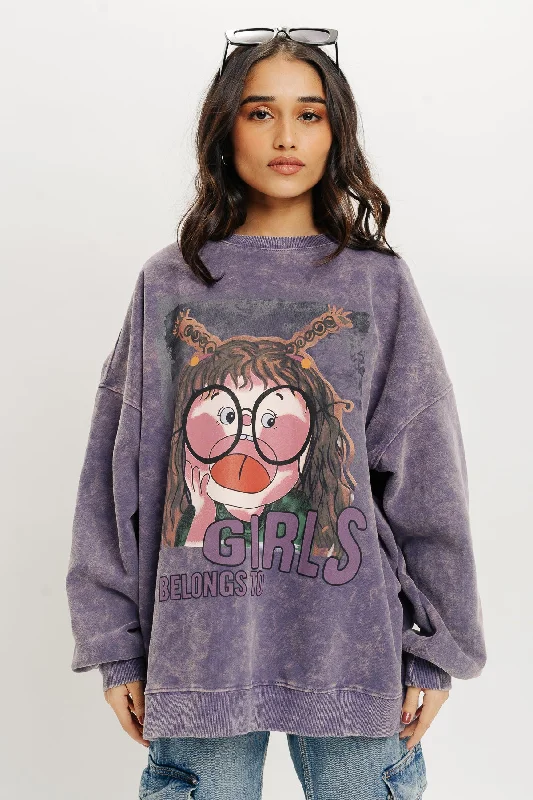 Girly Purple Sweatshirt Women