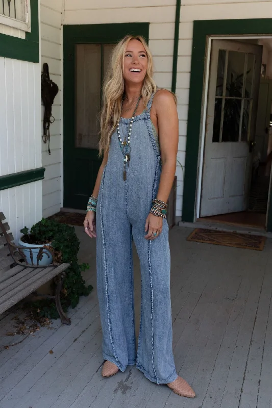 Harley Washed Jumpsuit - Denim Feminine Women's Style 