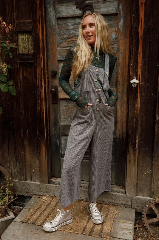 The Nest High Hopes Button Up Overalls - Gray performance