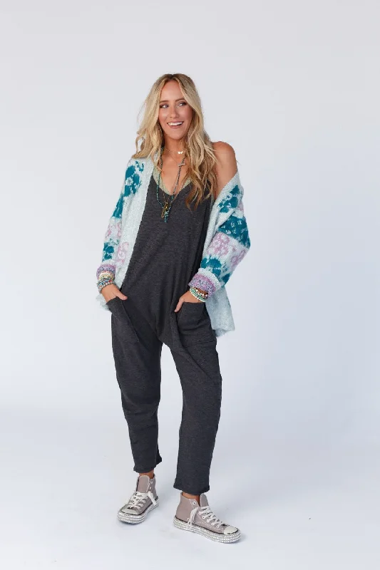 Hot Shot Harem Jumpsuit - Charcoal Bohemian Women's Free