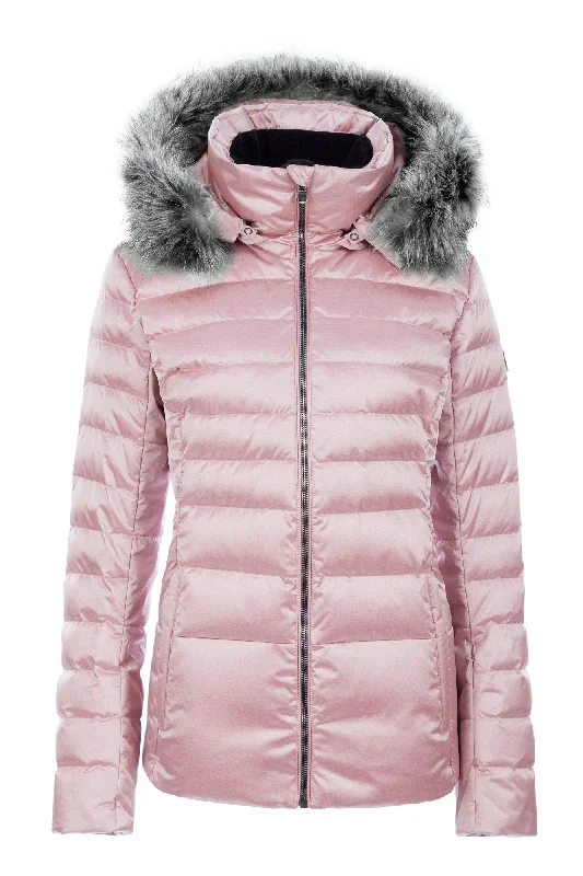 Julia Luxe Parka w/ Faux Fur Sleek Women's Metallic