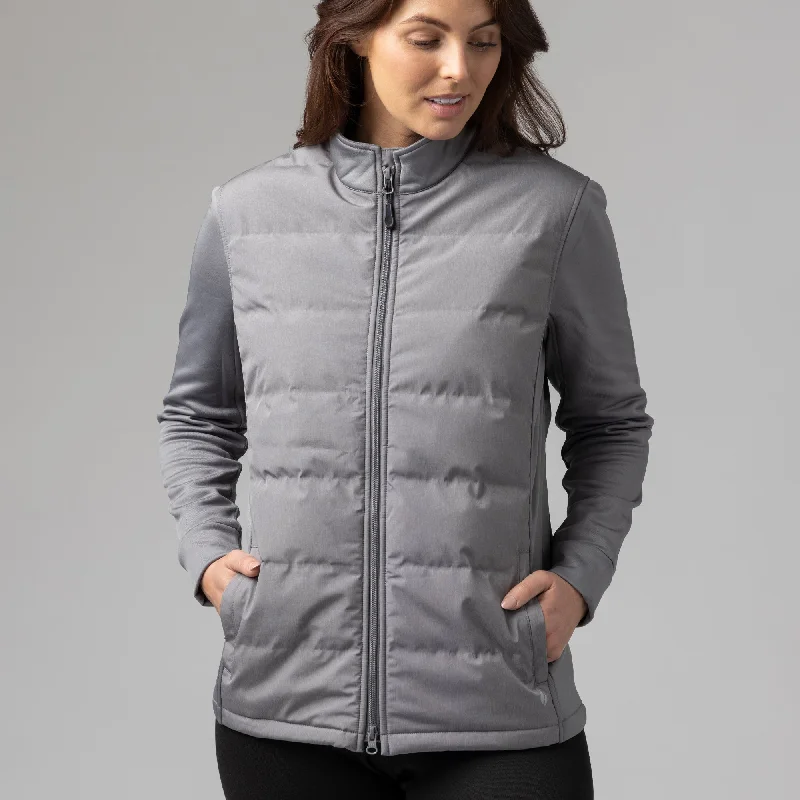 Ladies Mid-Weight and Water Resistant Hybrid Helen Jacket - Grey Gym