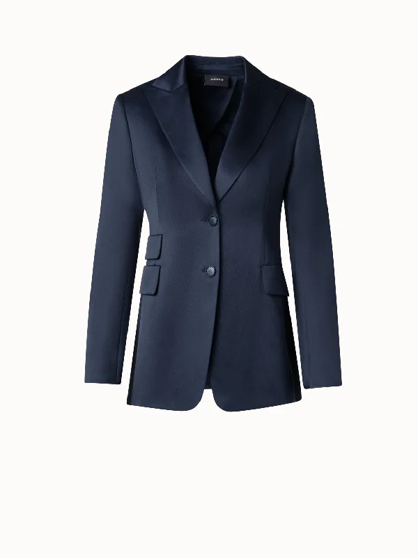 Long Silk Bazer Jacket Refined Women's Classic 