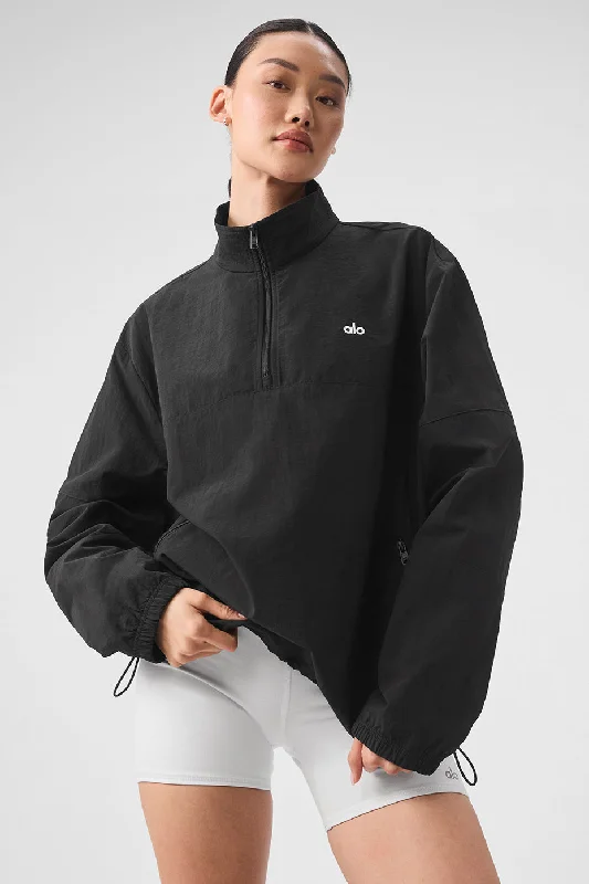 Lightweight Takeaway Track Pullover - Black Disco