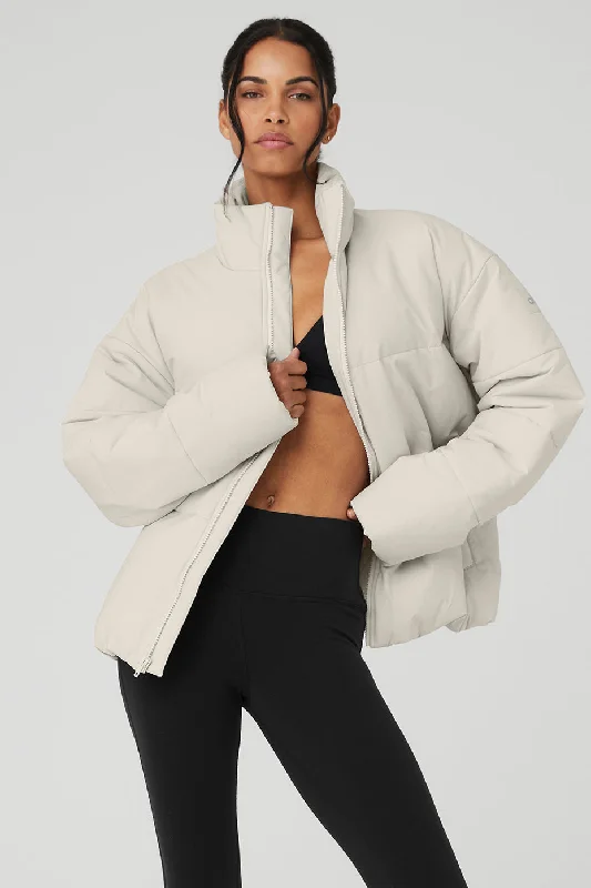 Stretch Woven Street Puffer - Bone French