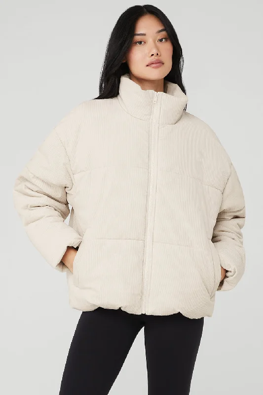 Corduroy Stage Puffer - Bone Modern Women's 