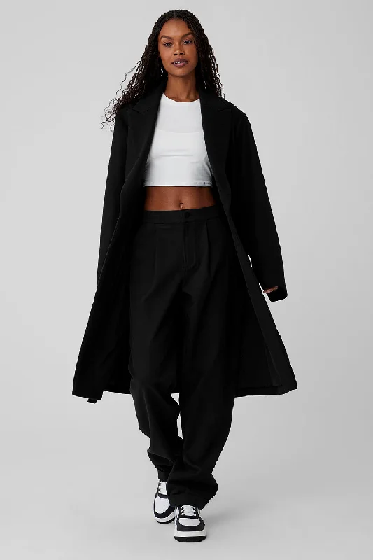 Wool Gameday Overcoat - Black Vacation