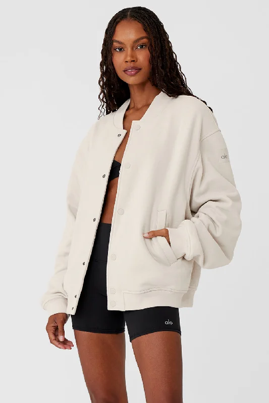 Renown Varsity Jacket - Bone Confident Women's Power