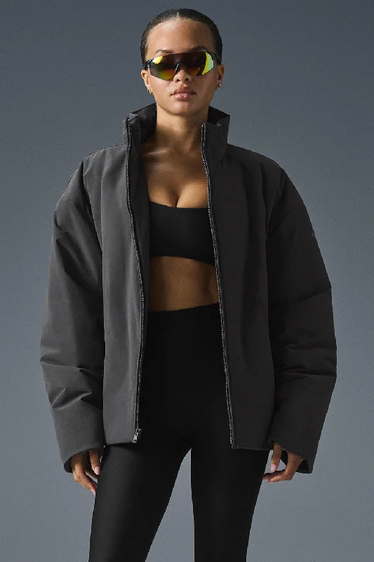 Stretch Woven Notable Jacket - Anthracite Laid - back Women's Vibe