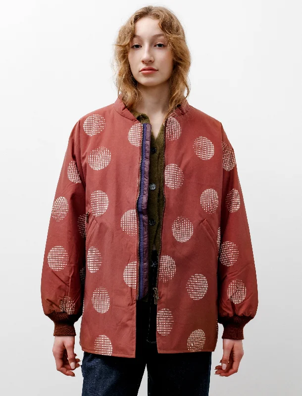 Sur Coat Printed Nylon Brick Brown Australian Beach