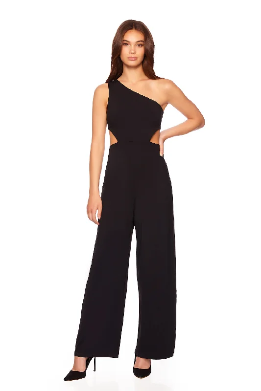 one arm cut out jumpsuit Edgy Women's Punk