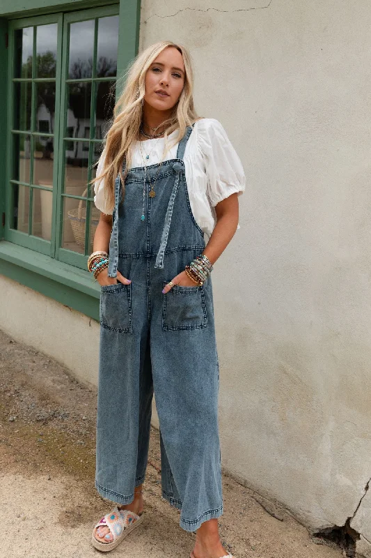 Orchard Road Overalls - Washed Denim Sporty Women's Tennis