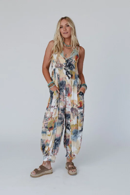 Radiant Dusk Jumpsuit - Mustard Dapper Women's 1920S