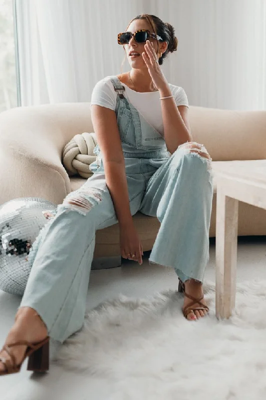Show Me Your Mumu Trenton Overalls - Faded Indigo Relaxed Women's Beachy