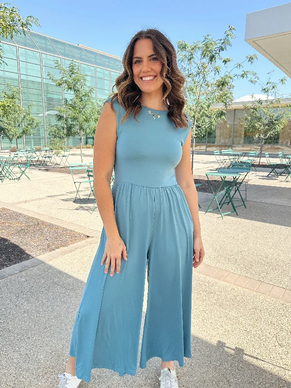 Taylor Jumpsuit in Teal Blue Vintage Women's 1970S 