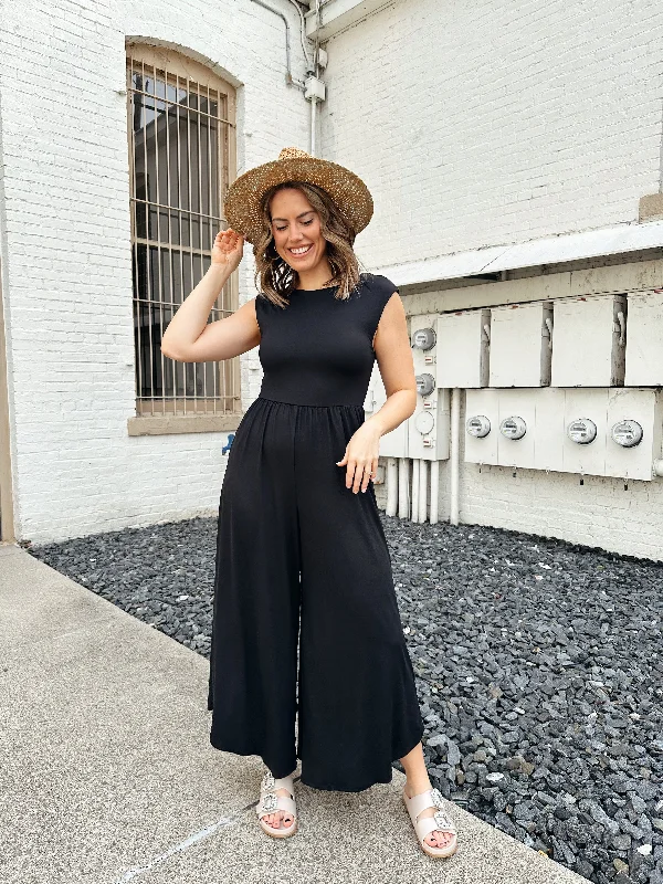 Taylor Knit Jumpsuit in Black Refined Women's Velvet