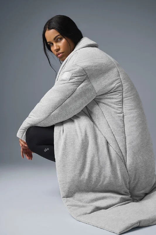 Quilted Perfection Puffer - Athletic Heather Grey Earthy Women's Hemp - based