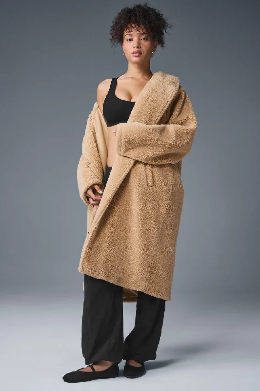 Oversized Sherpa Trench - Camel Athletic Women's 
