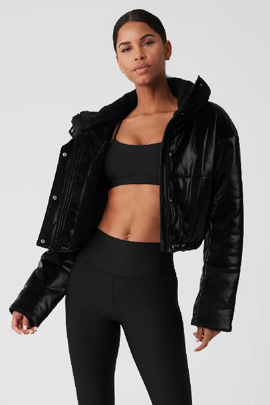 Orion Cropped Puffer - Black Streetwear Style for 