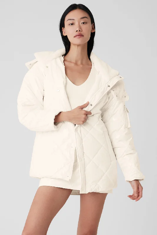 Snomoto Puffer Jacket - Ivory Disco