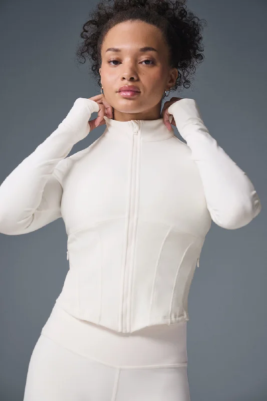Airbrush Corset Full Zip Jacket - Ivory Women