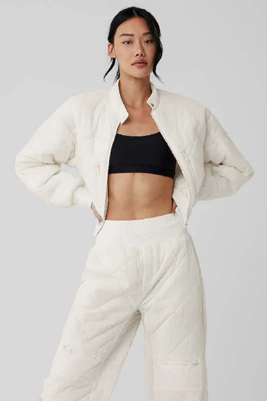 Snowrider Puffer Jacket - Ivory Vintage Women's 1970S 