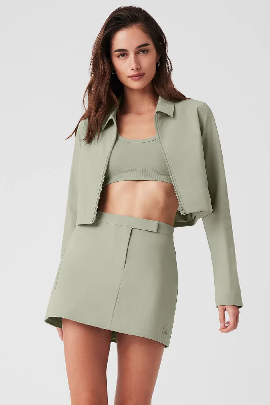 Cropped High Speed Jacket - Limestone Contemporary 