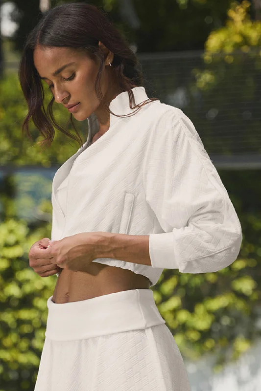 Cropped Doubles Only Full Zip Jacket - Ivory Refined Women's Velvet