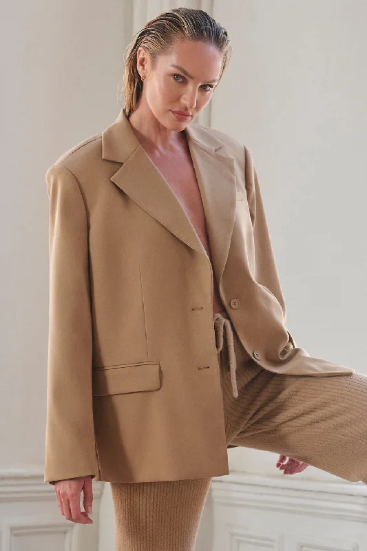 First-Class Blazer - Toasted Almond Sporty Women's Athleisure 
