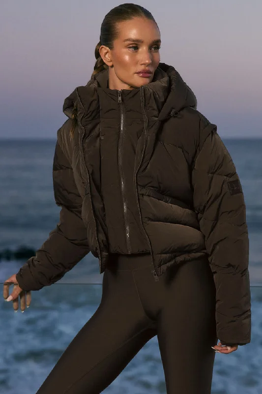 Glacier Puffer - Espresso Sophisticated Women's Tailored