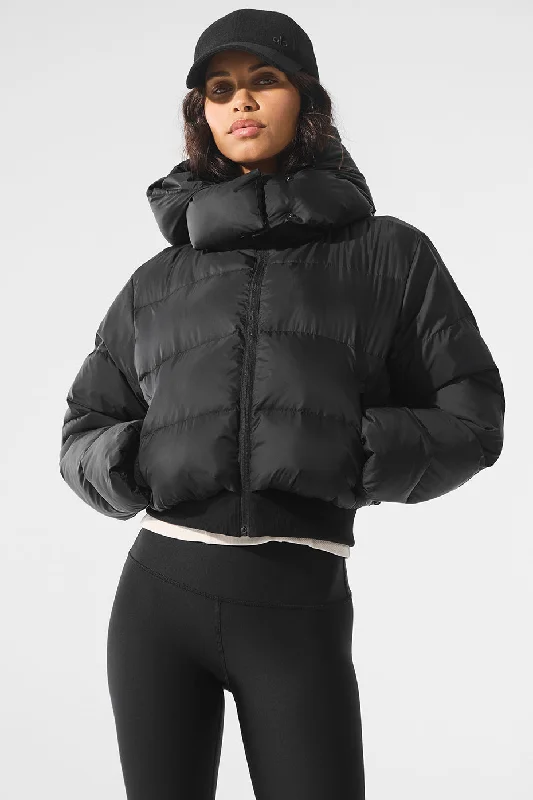 Foxy Puffer Jacket - Black Vintage Women's 1970S 