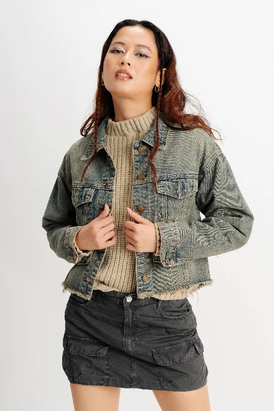 Vintage Frayed Denim Jacket garde