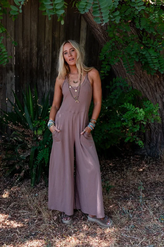 Wylder Wide Leg Jumpsuit - Mocha Sophisticated Women's 
