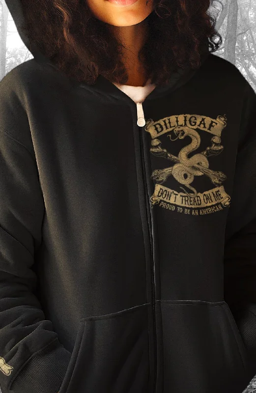 Don't Tread on Me Zip Up Hoody Vintage Women's 1970S 