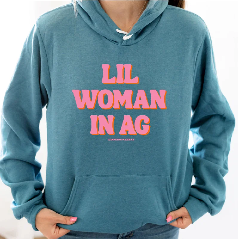 Lil Woman In Ag Hoodie (S-3XL) Unisex - Multiple Colors! Sustainable Organic