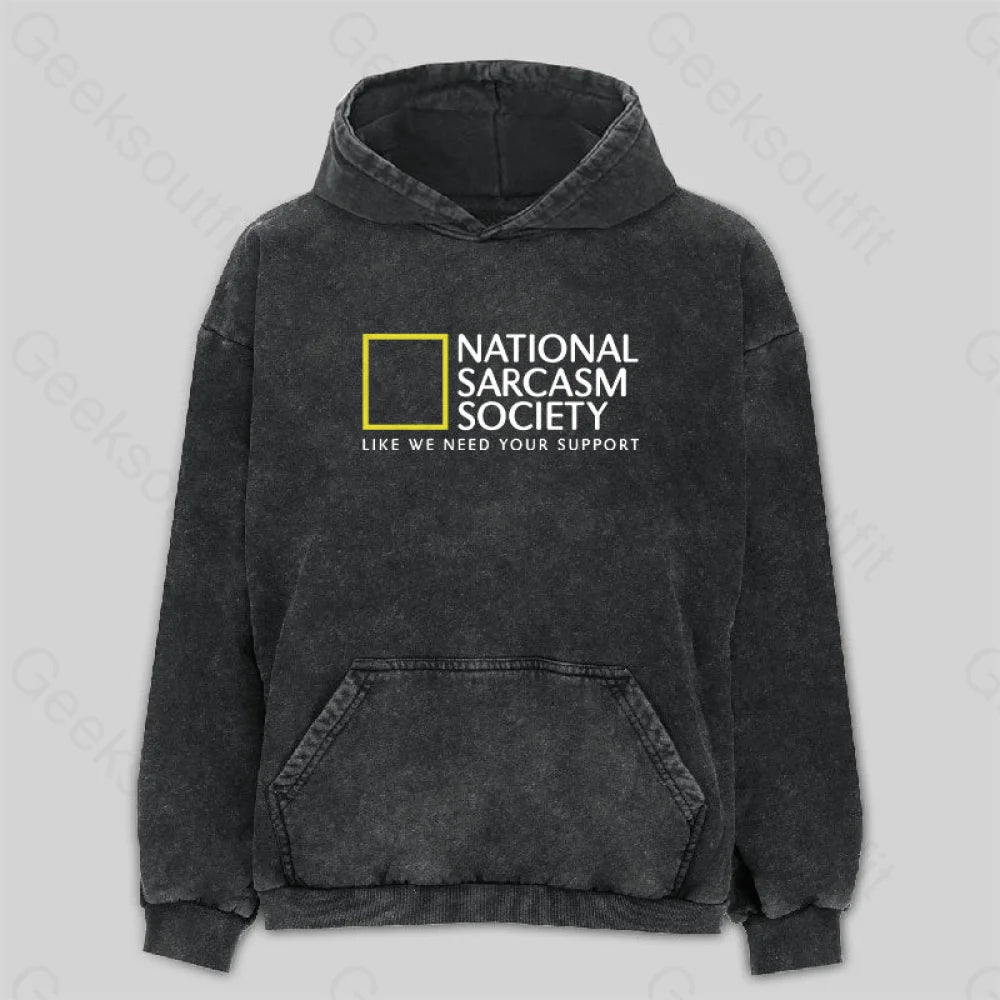 National Sarcasm Society Washed Hoodie Casual Women's Japanese 