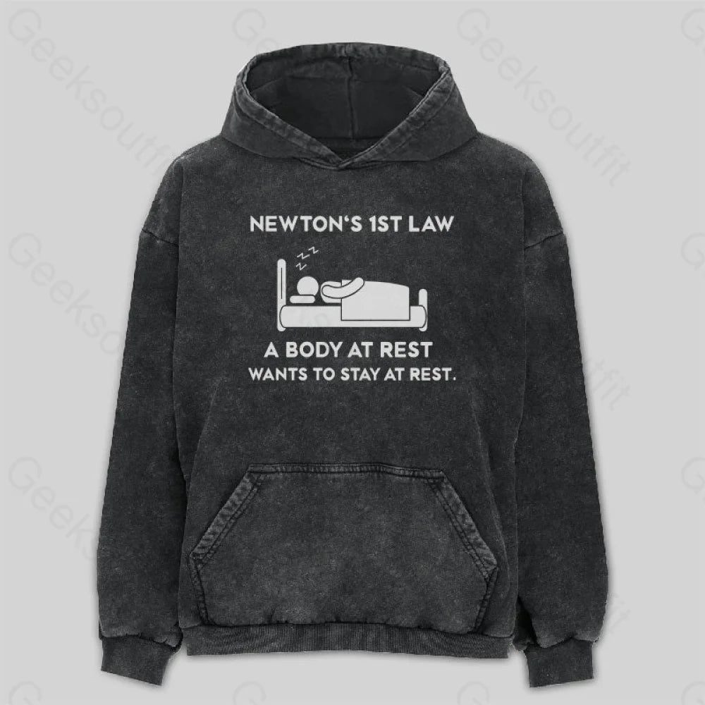 Newton's First Law Washed Hoodie Artistic Women's Avant - 