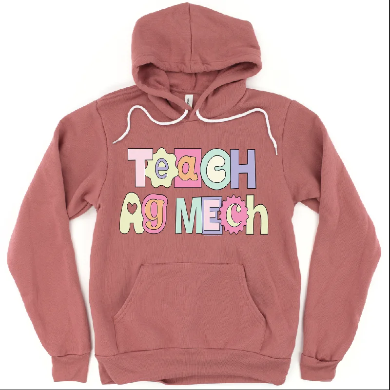 Pastel Teach Ag Mech Hoodie (S-3XL) Unisex - Multiple Colors! Compression