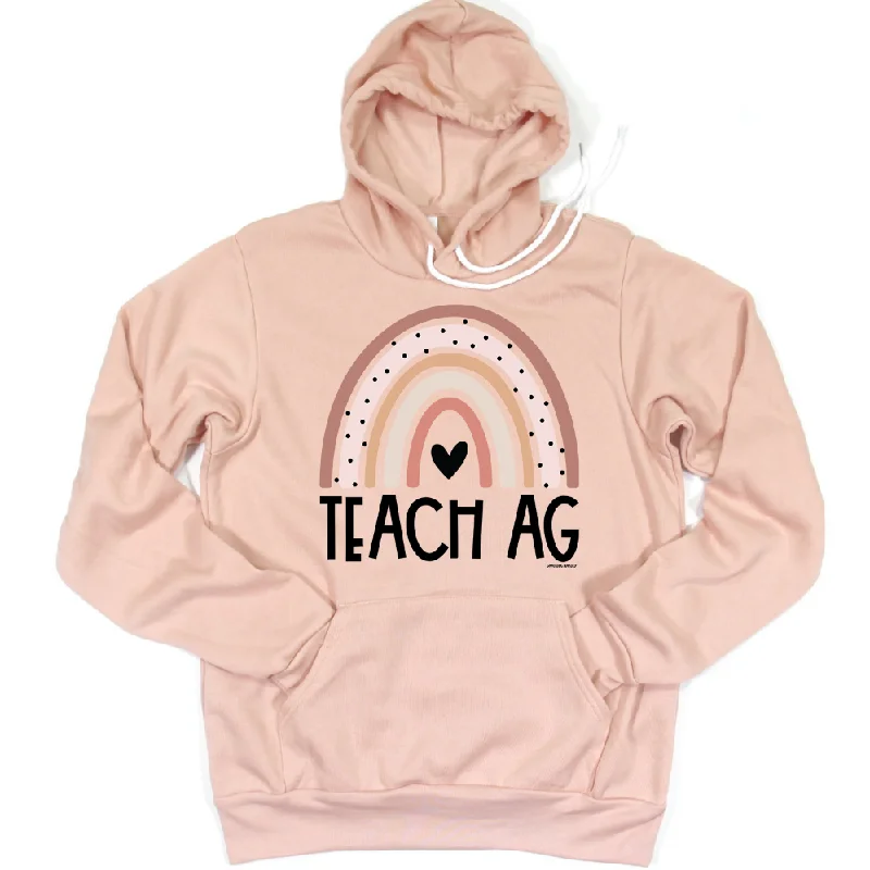 Rainbow Teach Ag Hoodie (S-3XL) Unisex - Multiple Colors! Unique Women's Upcycled
