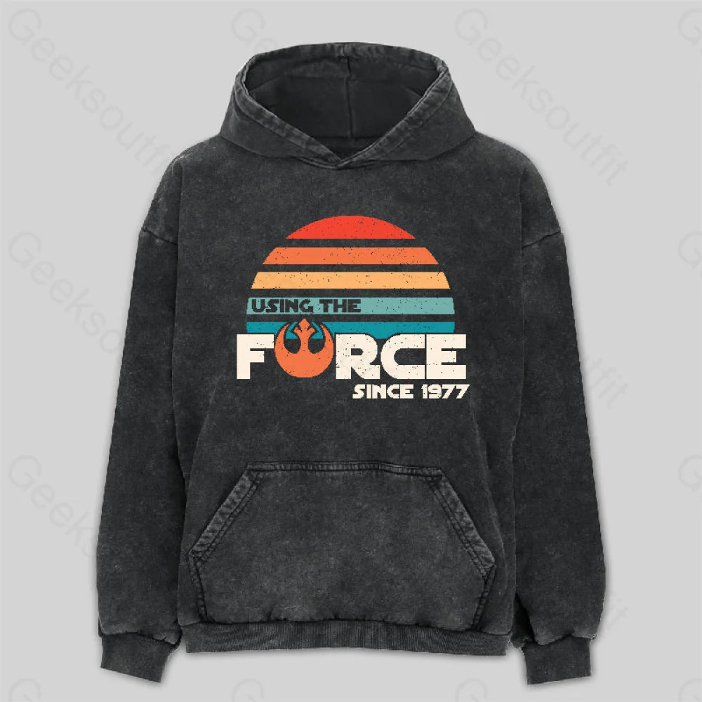 Retro Force '77' Washed Hoodie Stylish Women's Neon