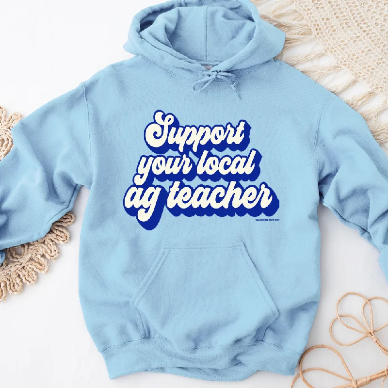 Retro Support Your Local Ag Teacher Blue & White Hoodie (S-3XL) Unisex - Multiple Colors! Modern Women's Retro Support Your Local Ag Teacher Blue & White Hoodie (S-3XL) Unisex - Multiple Colors! Modern Women's