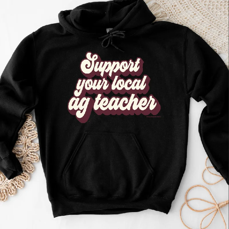 Retro Support Your Local Ag Teacher Maroon Hoodie (S-3XL) Unisex - Multiple Colors! Traditional Women's Retro Support Your Local Ag Teacher Maroon Hoodie (S-3XL) Unisex - Multiple Colors! Traditional Women's