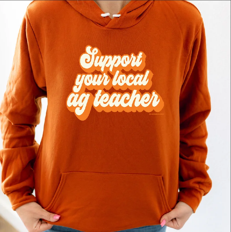 Retro Support Your Local Ag Teacher Orange Hoodie (S-3XL) Unisex - Multiple Colors! Laid - back Women's Style Retro Support Your Local Ag Teacher Orange Hoodie (S-3XL) Unisex - Multiple Colors! Laid - back Women's Style