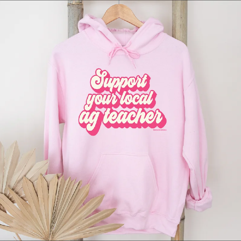 Retro Support Your Local Ag Teacher Pink Hoodie (S-3XL) Unisex - Multiple Colors! Edgy Women's Punk Retro Support Your Local Ag Teacher Pink Hoodie (S-3XL) Unisex - Multiple Colors! Edgy Women's Punk