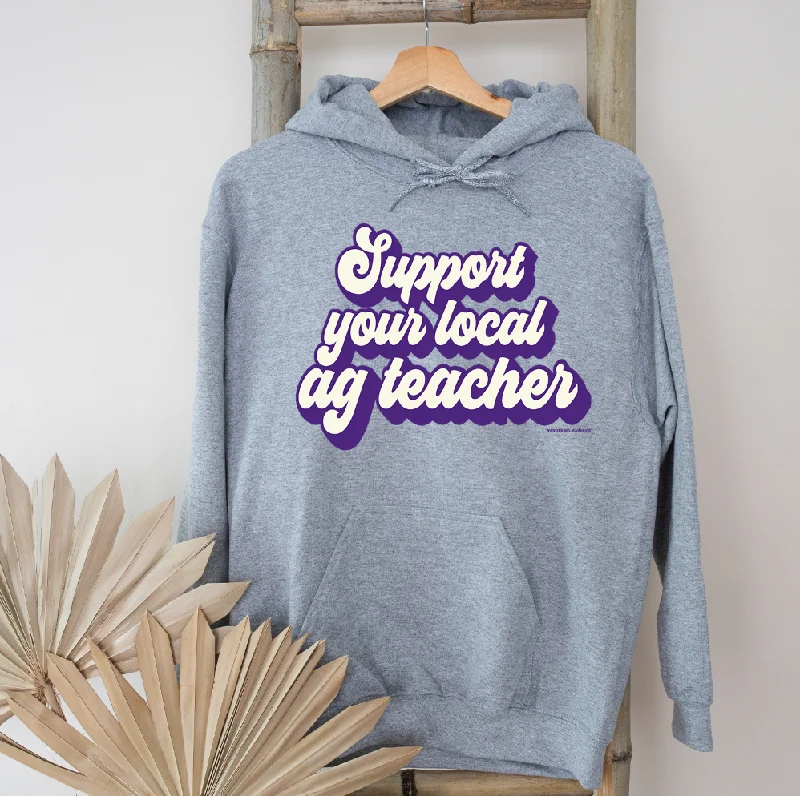Retro Support Your Local Ag Teacher Purple Hoodie (S-3XL) Unisex - Multiple Colors! Business Retro Support Your Local Ag Teacher Purple Hoodie (S-3XL) Unisex - Multiple Colors! Business